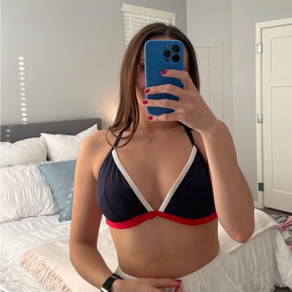 Red white and blue bikini top